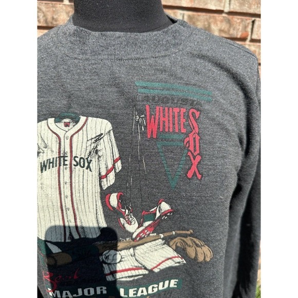 Vintage Bear International Red Sox Sweatshirt Mens Size Large Gray Red Pullover - Picture 3 of 11